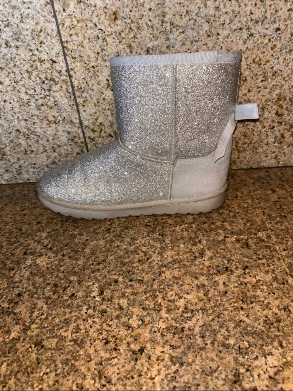 Kids' Sparkle Silver Cozy Boots